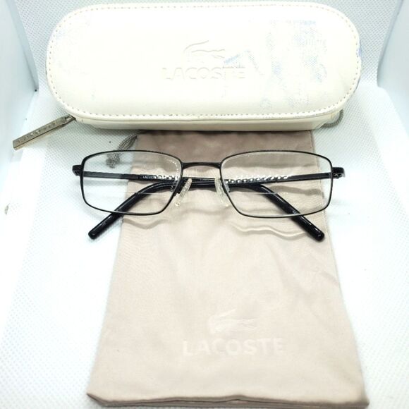 Lacoste Black Prescription Glasses Frames, Case, & Dust Bag - Picture 1 of 7